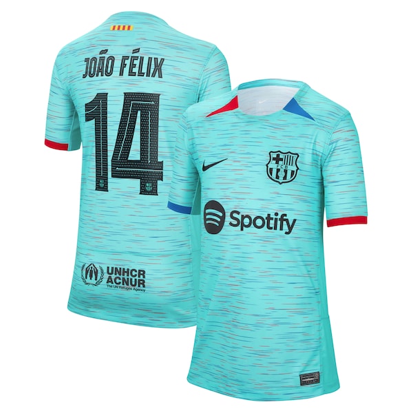 João Félix Barcelona Nike Youth 2023/24 Third Replica Jersey - Aqua
