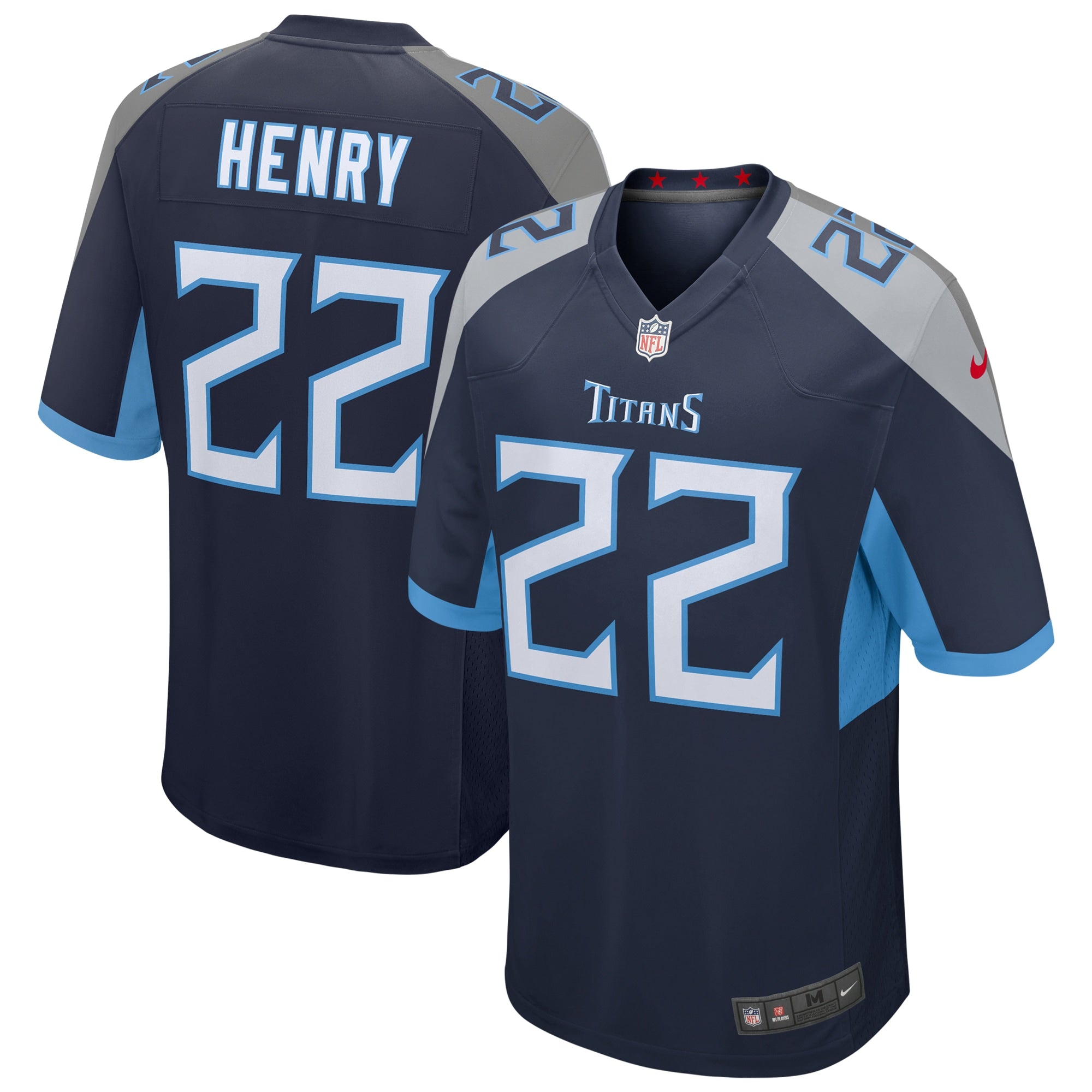 Derrick Henry Tennessee Titans Nike Oilers Throwback Alternate Game Player Jersey - Light Blue/Navy