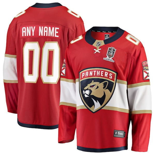 Florida Panthers  2025 Stanley Cup Champions Breakaway Custom Jersey - Red
