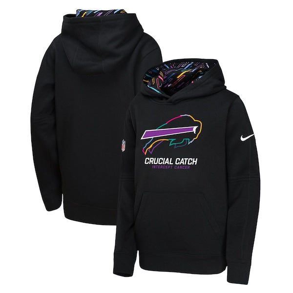 Buffalo Bills Nike Youth 2024 NFL Crucial Catch Pullover Hoodie - Black