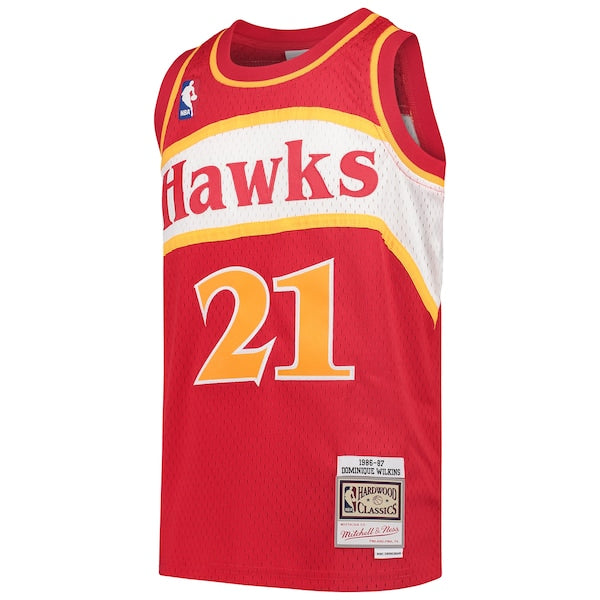 Dominique Wilkins Atlanta Hawks Youth 1986/87 Hardwood Classics Swingman Throwback Jersey - Red