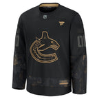 Vancouver Canucks  2024 Military Appreciation Personalized Long Sleeve Practice Jersey - Black