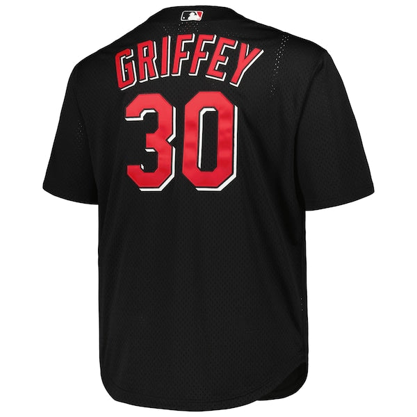 Ken Griffey Jr. Cincinnati Reds Big & Tall Cooperstown Collection Batting Practice Replica Jersey - Black