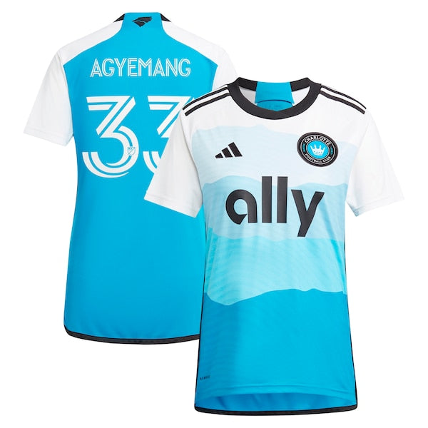 Patrick Agyemang Charlotte FC adidas Women's 2024 The Carolina Kit: Explore Replica Player Jersey - Blue