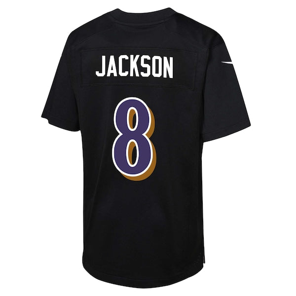 Lamar Jackson Baltimore Ravens Nike Youth Fashion Game Jersey - Black/Purple