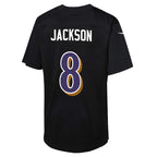 Lamar Jackson Baltimore Ravens Nike Youth Fashion Game Jersey - Black