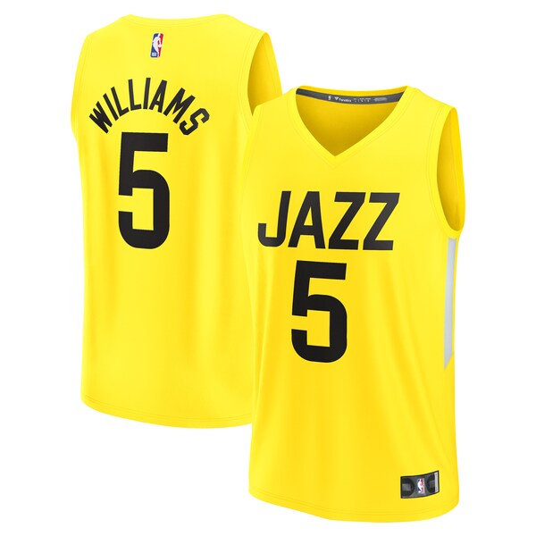 Cody Williams Utah Jazz  2024 NBA Draft Fast Break Player Jersey - Icon Edition - Yellow