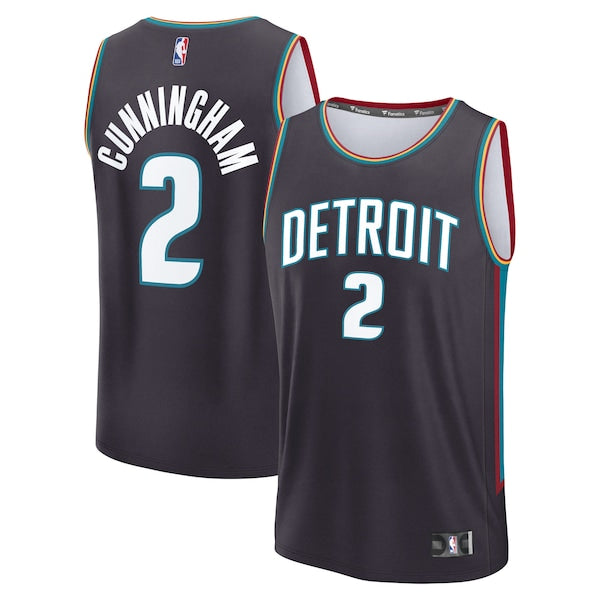 Cade Cunningham Detroit Pistons  2025/26 City Edition Fast Break Jersey - Charcoal