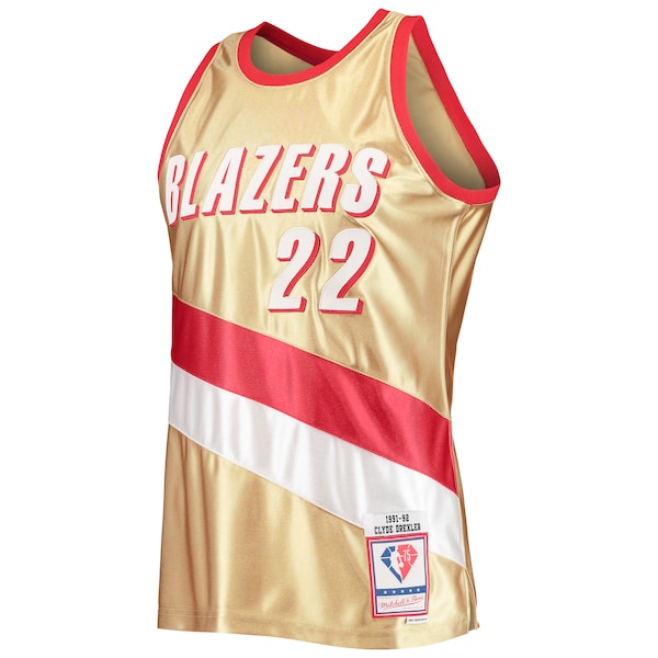 Clyde Drexler Portland Trail Blazers 75th Anniversary 1991/92 Hardwood Classics Swingman Jersey - Gold
