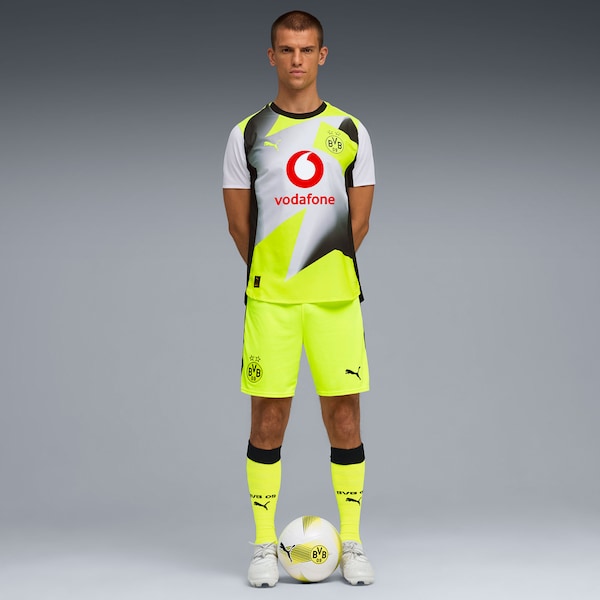 Borussia Dortmund Puma 2025/26 Away Authentic Jersey - Gray/Yellow