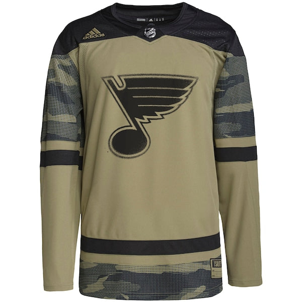 St. Louis Blues adidas Military Appreciation Team Authentic Custom Practice Jersey - Camo