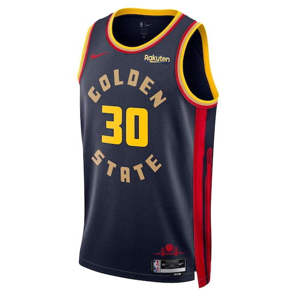 Stephen Curry Golden State Warriors Nike Youth 2024/25 Swingman Badge Player Jersey - City Edition - Navy