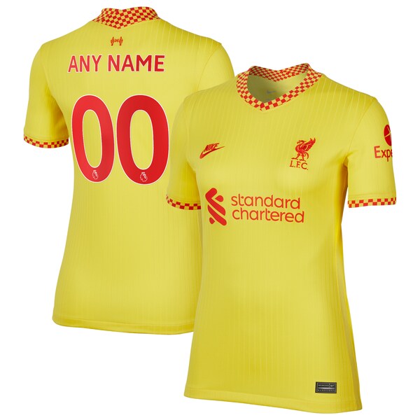 Liverpool Nike Women's 2021/22 Third Breathe Stadium Custom Jersey - Yellow