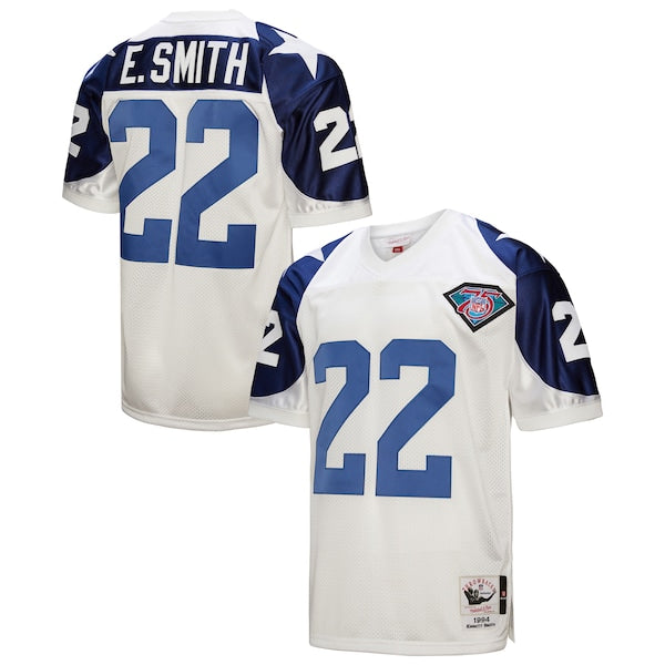 Emmitt Smith Dallas Cowboys 1994  Authentic Throwback Retired Player Jersey - White/Navy