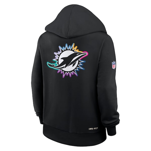 Miami Dolphins Nike Women's 2025 NFL Crucial Catch Sideline Standard Issue Dri-FIT Hoodie - Black
