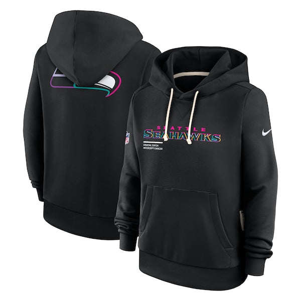 Seattle Seahawks Nike Women's 2025 NFL Crucial Catch Sideline Standard Issue Dri-FIT Hoodie - Black