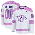 Nashville Predators  2024 Hockey Fights Cancer Custom Practice Jersey - White