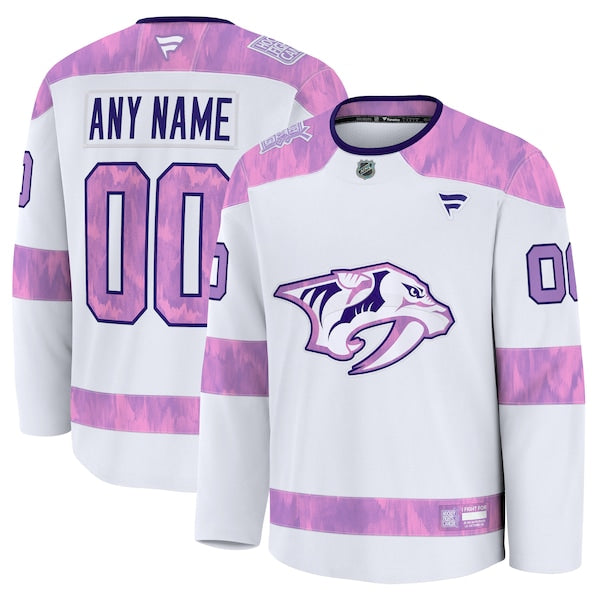 Nashville Predators  2024 Hockey Fights Cancer Custom Practice Jersey - White
