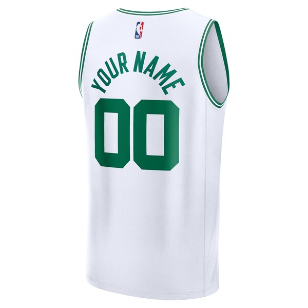 Boston Celtics  Youth Custom Fast Break Jersey - White - Association Edition/Black/Kelly Green