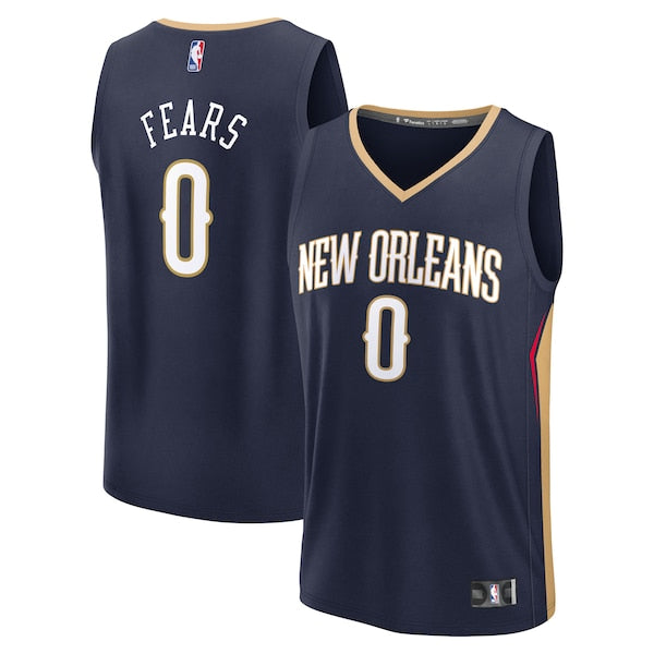 Jeremiah Fears New Orleans Pelicans  2025 NBA Draft First Round Pick Fast Break Replica Jersey - Icon Edition - Navy