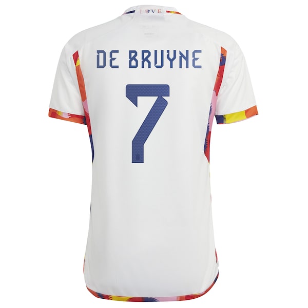 Kevin De Bruyne Belgium National Team adidas 2022/23 Away Replica Jersey - White