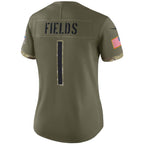 Justin Fields Chicago Bears Nike Women's 2022 Salute To Service Limited Jersey - Olive