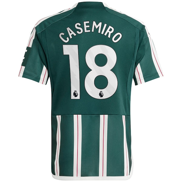 Casemiro Manchester United adidas Youth 2023/24 Away Replica Player Jersey - Green/White