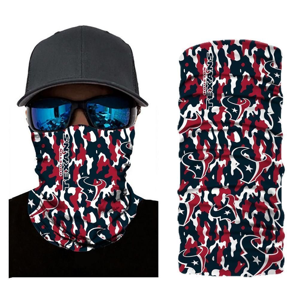 CAMO HOUSTON TEXANS FACE MASK BANDANAS