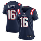 Tommy DeVito New England Patriots Nike Women's Team Game Jersey -  Navy