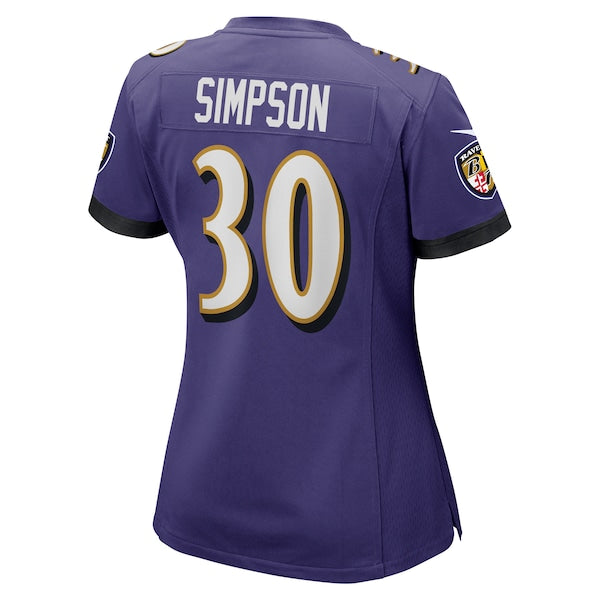 Trenton Simpson Baltimore Ravens Nike Women's  Game Jersey -  Purple