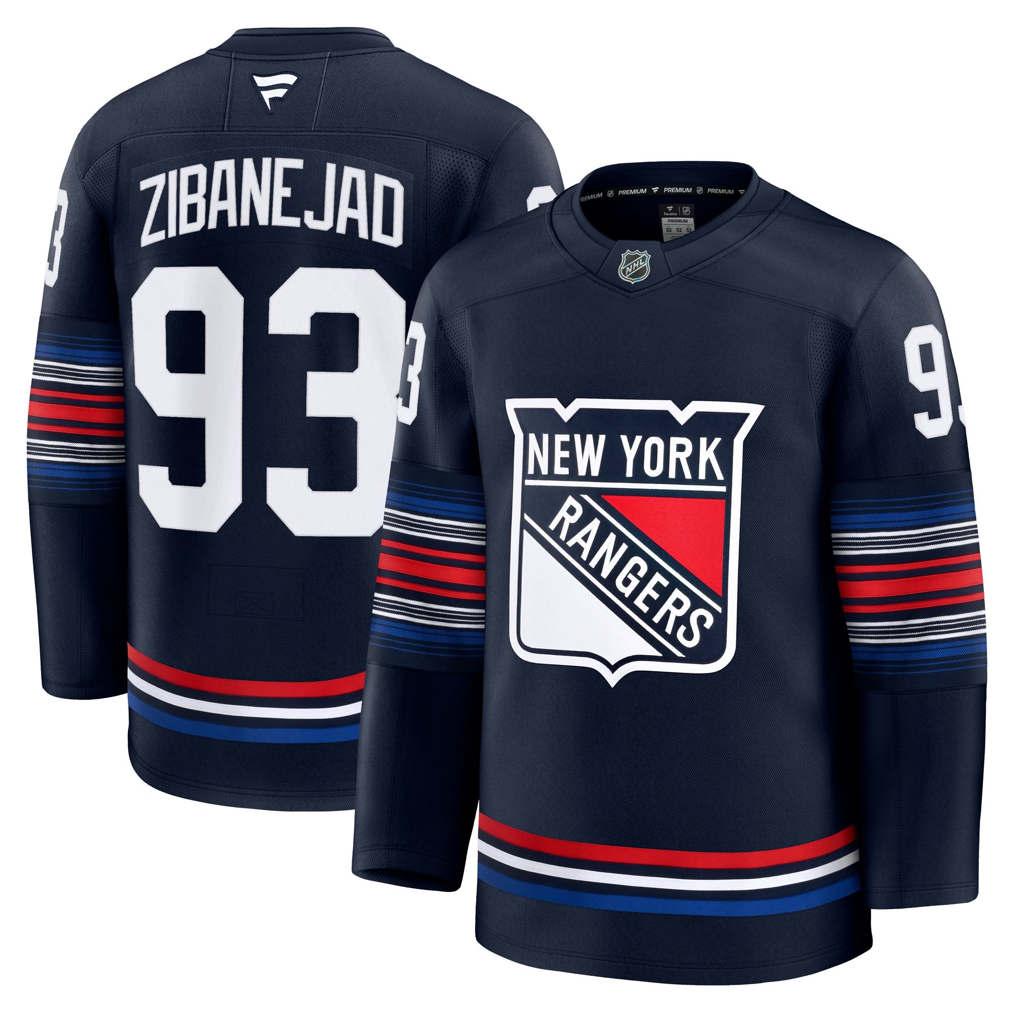 Mika Zibanejad New York Rangers  Home Premium Jersey - Blue/Navy/White