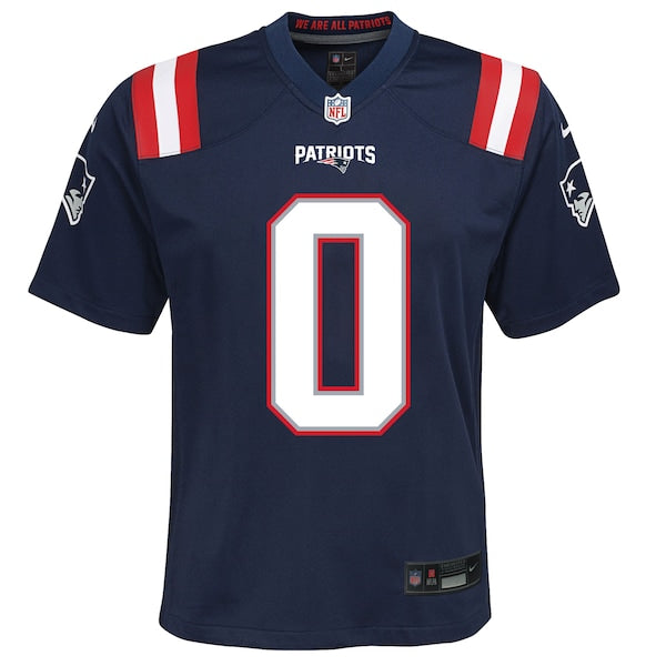 Christian Gonzalez New England Patriots Nike Youth Game Jersey - Navy/Red