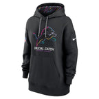 Detroit Lions Nike Women's 2024 NFL Crucial Catch Club Pullover Hoodie - Black
