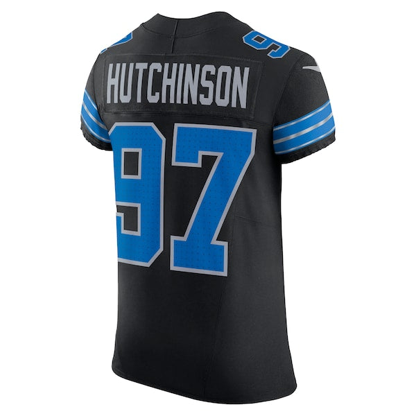 Aidan Hutchinson Detroit Lions Nike Alternate Vapor F.U.S.E. Elite Jersey - Black/Blue