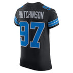 Aidan Hutchinson Detroit Lions Nike Alternate Vapor F.U.S.E. Elite Jersey - Black/Blue