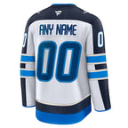Winnipeg Jets  Away Premium Custom Jersey - White/Navy