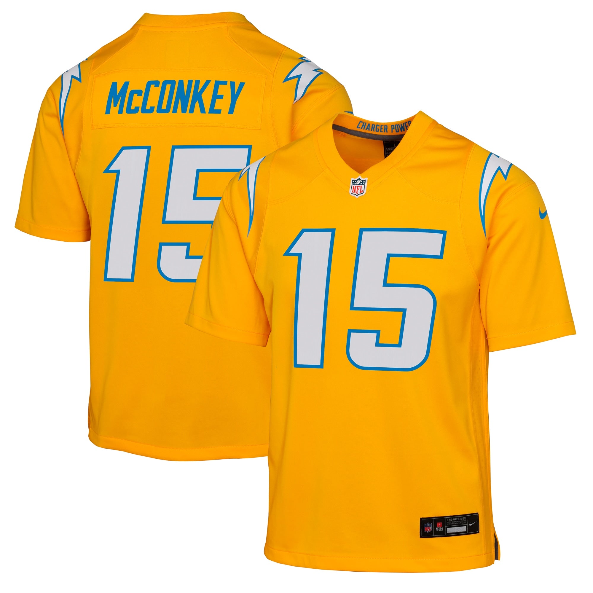 Ladd McConkey Los Angeles Chargers Nike Youth Alternate Super Chargers Game Player Jersey - Navy/Gold