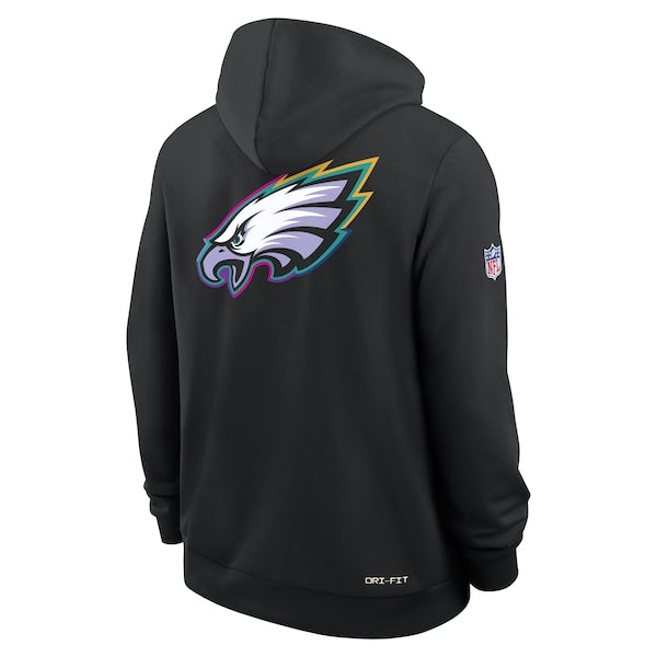 Philadelphia Eagles Nike 2025 NFL Crucial Catch Sideline Standard Issue Dri-FIT Hoodie - Black