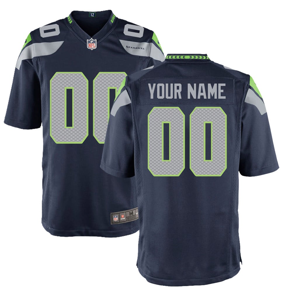 Seattle Seahawks Nike Youth 50th Season Team Custom Game Jersey - College Navy/Navy