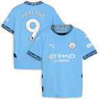 Erling Haaland Manchester City Puma Youth 2024/25 Home Replica Player Jersey - Light Blue