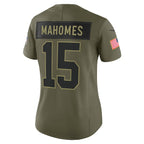 Patrick Mahomes Kansas City Chiefs Nike Women's 2025 Salute to Service Limited Jersey - Olive