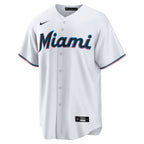 Miami Marlins Nike #1 Dad Home Replica Jersey - White