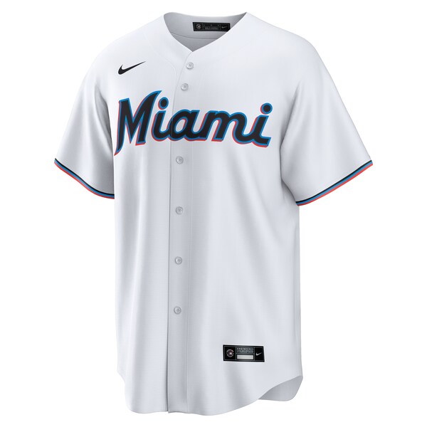 Miami Marlins Nike #1 Dad Home Replica Jersey - White