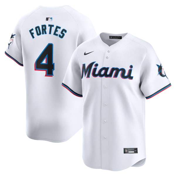 Nick Fortes Miami Marlins Nike Home Limited Player Jersey - White