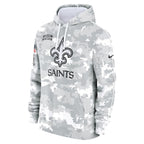 New Orleans Saints Nike 2024 Salute to Service Club Fleece Pullover Hoodie - Arctic Camo