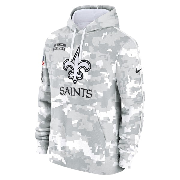 New Orleans Saints Nike 2024 Salute to Service Club Fleece Pullover Hoodie - Arctic Camo