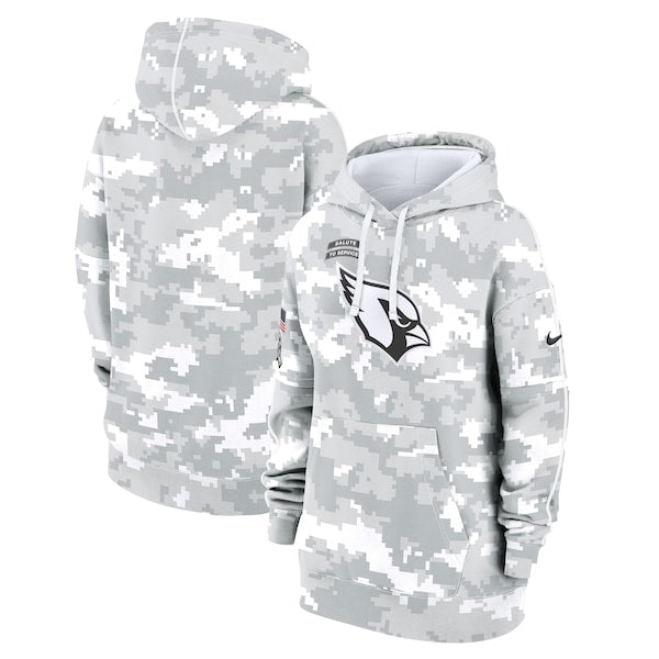 Arizona Cardinals Nike Women's 2024 Salute To Service Club Fleece Pullover Hoodie - Arctic Camo