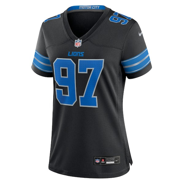 Aidan Hutchinson Detroit Lions Nike Women's 2nd Alternate Game Jersey - Black/Blue/White
