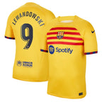 Robert Lewandowski Barcelona Nike Youth 2022/23 Fourth Breathe Stadium Replica Player Jersey - Yellow