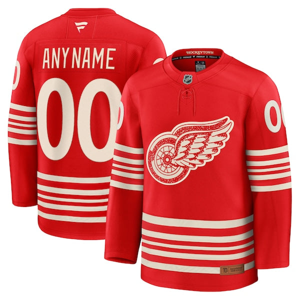 Detroit Red Wings  Centennial Premium Custom Jersey - Red